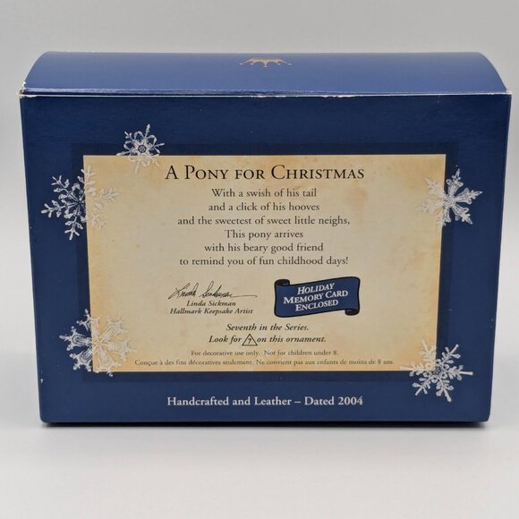 Hallmark Keepsake A Pony for Christmas 2004 Ornament, 7th in the Series - Picture 9 of 10